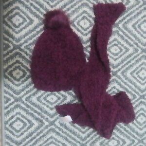Purple Wool Hat And Scarf